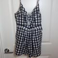 American Eagle Outfitters Dresses | Ae Gingham Romper | Color: Black/White | Size: M