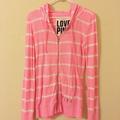 Pink Victoria's Secret Jackets & Coats | Hot Pink Striped Hoodie By Vs Pink | Color: Pink/White | Size: Xs