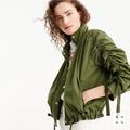 J. Crew Jackets & Coats | J.Crew Ruched-Sleeve Field Jacket-J2555-Distresse | Color: Green | Size: M