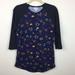 Lularoe Tops | Lularoe - Randy - Patterned 3/4 Length Sleeve Tee | Color: Black/Blue | Size: M