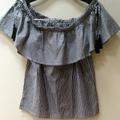 Ralph Lauren Tops | Lauren Ralph Lauren Women Off Shoulder Top, Sz Pxs | Color: Gray/White | Size: Xsp