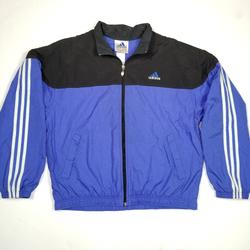 Adidas Jackets & Coats | Adidas Track Jacket Windbreaker Zip Up Stripes Men | Color: Black/Blue | Size: M