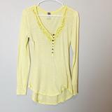 Free People Tops | Free People Neon Yellow Lace Thermal Long Sleeve S | Color: Yellow | Size: S