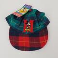 Disney Accessories | 90's Disney Mickey Mouse Plaid Letterman Kids Hat | Color: Blue/Green | Size: Osbb