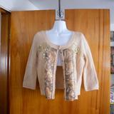Free People Sweaters | Free People Button Cardigan Sweater Embellished Sp | Color: Tan | Size: Sp