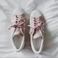 Adidas Shoes | Adidas Pink Suede Original Superstars | Color: Pink | Size: 10