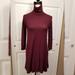 American Eagle Outfitters Dresses | American Eagle Maroon Long Sleeve Turtleneck Dress | Color: Black/Red | Size: M