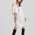 Free People Dresses | Free People Off The Shoulder White Dress Xs | Color: Red/White | Size: Xs
