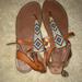 American Eagle Outfitters Shoes | American Eagle Tribal Print Sandals | Color: Blue/Brown | Size: 9