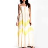 Anthropologie Dresses | Anthropologie Chevron Gown | Color: White/Yellow | Size: S