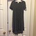 Lularoe Dresses | Lularoe Carly Black White Striped Ribbed Dress Xs | Color: Black | Size: Xs