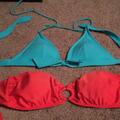 Victoria's Secret Swim | 2 Bathing Suit Tops | Color: Green/Orange | Size: M