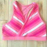 Lululemon Athletica Tops | Cute Stripped Lululemon Sports Bra. | Color: Pink/White | Size: 4