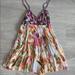 Free People Other | Free People Floral Romper | Color: Orange/Purple | Size: Xs