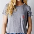 American Eagle Outfitters Tops | American Eagle Hug Me Cactus Embroidered Tee | Color: Gray | Size: Xs