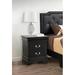 Bolt Furniture Louis Phillipe 2 - Drawer Nightstand Wood in Black | 24 H x 21 W x 16 D in | Wayfair 02150-N