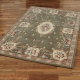 Fleur de Lis Aubusson Rectangle Rug, 8' x 10'6", Sage