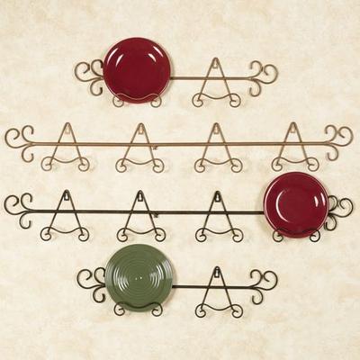 Galla Petite Plate Rack, Four Plate, Satin Gold