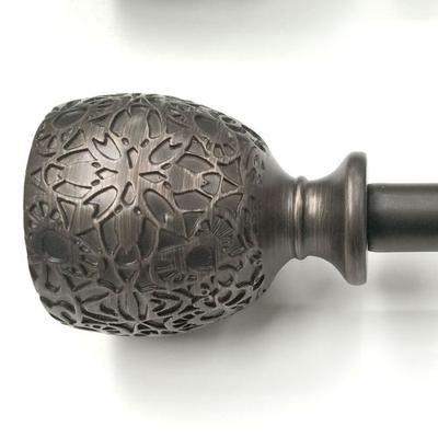 Brooklane Decorative Curtain Rod Set Pewter, 66