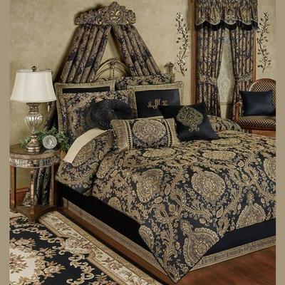 Bellevue Comforter Set Black, California King, Black