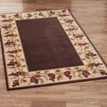 Bordeaux Grape Border Rectangle Rug, 2'6" x 4'6", Mocha