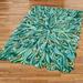 Peacock Flair Rectangle Rug Aqua, 3'6" x 5'6", Aqua