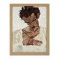 Egon Schiele Self Portrait With Lowered Head Large Framed Art Print Poster Wall Decor 18x24