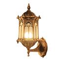 Outdoor Wall Light and Brass Lantern Metal Decorative Lattice Outdoor Wall Sconce Lantern Petal waterproof wall lamp Rustic Baroque Classic Antique 1 Bulb 1xE27 40W 220V IP65 Glass in Deco Lattice