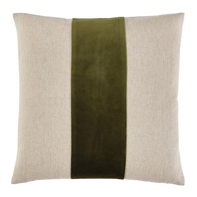 Velvet Colorblock Natural Linen Pillow Cover - Oasis 12