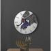 LeRoi Products Angels Bow Before Him Religious African American' Metal Wall Clock Metal in Black/Indigo/White | 23 H x 23 W x 3 D in | Wayfair
