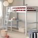 Harold Twin Loft Bed w/ Built-in-Desk & Hanging Nightstand by Viv + Rae™ kids, Glass in Gray | 69.4 H x 41.33 W x 80.17 D in | Wayfair