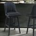 Foundry Select Arwood Swivel Bar & Counter Stool Wood/Upholstered in Gray/Black | 42 H x 19.5 W x 24.5 D in | Wayfair
