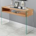 Orren Ellis Las Ventanas 47.25" Console Table Wood/Glass in Brown | 29.5 H x 47.25 W x 15.75 D in | Wayfair B91753F68D89499E9459A46B11AEF2E5