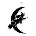 The Holiday Aisle® Travers Witch Moon Silhouette Decorative Hanging Metal | 16.75 H x 11 W x 0.05 D in | Wayfair A43186B176324527BC7C05E860592F1A