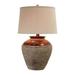 World Menagerie Korin 27" Table Lamp Concrete/Linen in Red | 27 H x 17 W x 17 D in | Wayfair H6700RWC