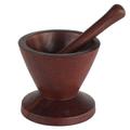 World Menagerie Galnares Graceful Lines Ebony Wood Decorative Mortar & Pestle Wood in Brown/Gray | 3.7 H x 4.1 W x 4 D in | Wayfair