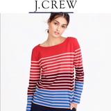 J. Crew Tops | J Crew Red White Blue Boat Neck Long Sleeve Top Xs | Color: Blue/Red | Size: Xs