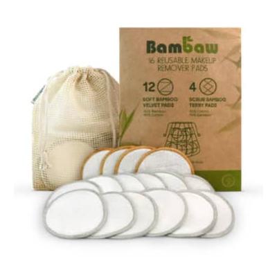 Bambaw - Pack of 16 Natural Reusable Makeup Remover Pads - cotton | natural - Natural/Natural