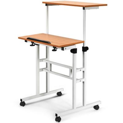 Costway 2 in 1 Height Adjustable Sit Standing Computer Desk