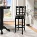 Darby Home Co Farmington Swivel Bar & Counter Stool Wood/Upholstered/Leather in Black | 43.5 H x 18 W x 19.5 D in | Wayfair