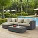 Sojourn Wicker Ratta Outdoor Patio Sectional Set in by Modway Synthetic Wicker/All - Weather Wicker/Wicker/Rattan in Brown | Wayfair