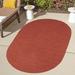 Brick Oval 5' x 8' Area Rug - August Grove® Neufeld Braided Pattern Reversible Indoor/Outdoor Area Rug 60.0 W in orange/red | Wayfair