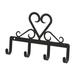 Red Barrel Studio® Delarosa Heart Multi-Purposeful Wall Key Organizer Metal in Black | 5 H x 7.75 W x 1 D in | Wayfair