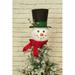The Holiday Aisle® Snowman Head Tree Topper Fabric in Black/Red/White | 15 H x 10 W x 9 D in | Wayfair DB54A03FBE4348F1B7C47CF7196FC6C2