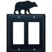 Village Wrought Iron Bear Double GFI 2-Gang Duplex Outlet Wall Plate in Black | 8 H x 4.63 W x 0.02 D in | Wayfair EGG-14