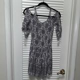 American Eagle Outfitters Dresses | American Eagle Outfitters Dress Cold Shoulder | Color: Blue/Cream | Size: Xs