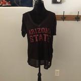 Pink Victoria's Secret Tops | Asu Pink T-Shirt | Color: Gray/Red | Size: S