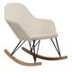 Miliboo - Rocking chair en tissu beige crème, bois clair et métal noir jhene - Beige naturel