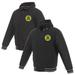 Men's JH Design Charcoal/Black Oakland Athletics Reversible Two-Tone Full-Snap Fleece Hooded Jacket