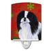Caroline's Treasures Japanese Chin Snowflakes Holiday Christmas Ceramic Night Light Ceramic in Brown/Red/White | 6 H x 4 W x 3 D in | Wayfair